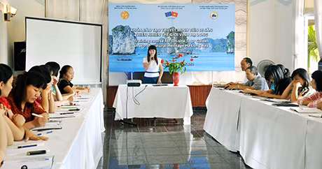 Quang cảnh lễ khai giảng.