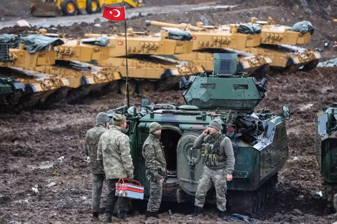 Binh sỹ Thổ Nhĩ Kỳ triển khai tại Hatay, khu vực biên giới với Syria. (Nguồn: THX/TTXVN)