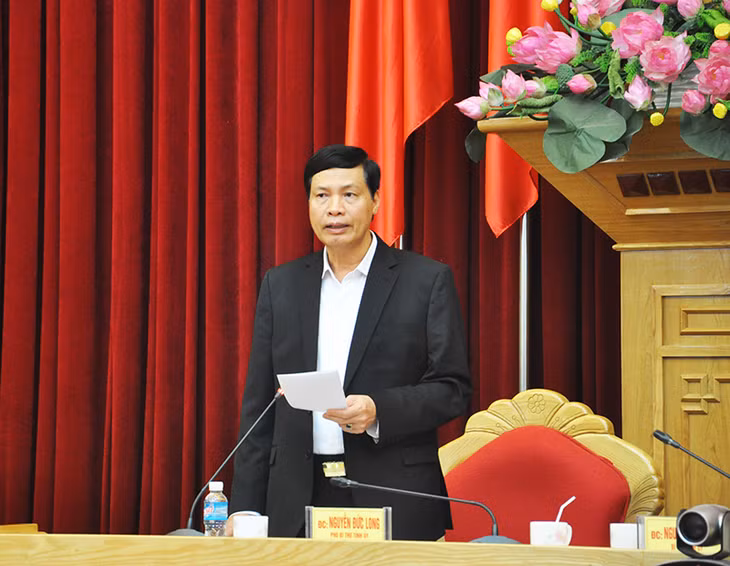 Đồng chí Nguyễn Đức Long, Phó Bí thư Tỉnh ủy, Chủ tịch UBND tỉnh phát biểu tại buổi làm việc.
