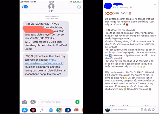 Cảnh báo lừa đảo được đăng trên facebook