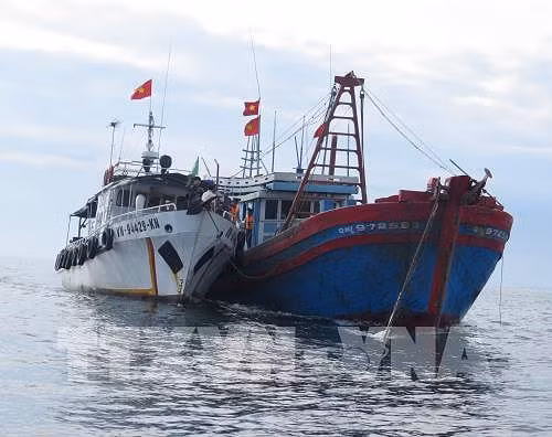 Phạt những tàu cá khai thác trái phép ở vùng biển nước ngoài. Ảnh: TTXVN
