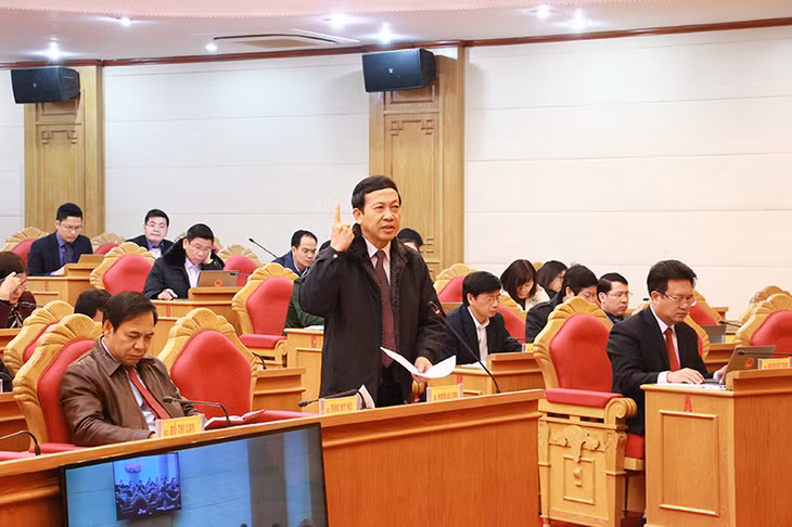 Đồng chí Nguyễn Văn Thành, Phó Chủ tịch UBND tỉnh, phát biểu tại buổi làm việc.