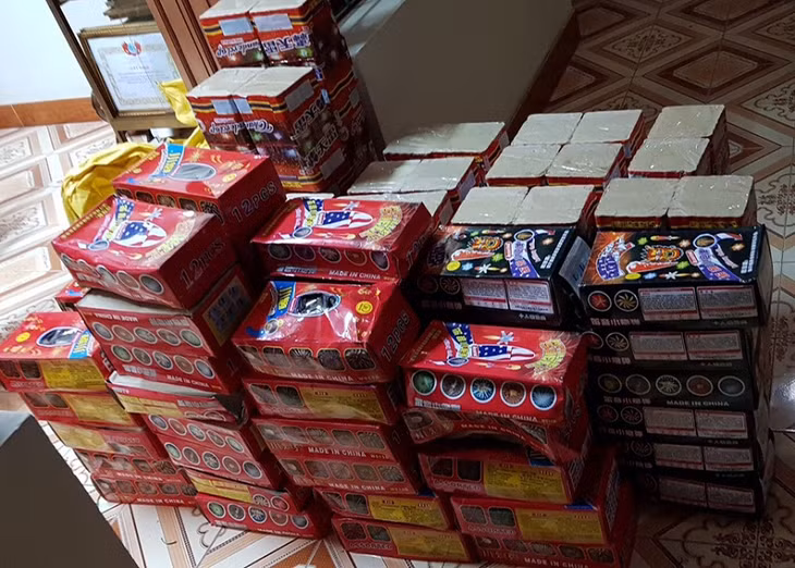 138 kg pháo do Phòng Phòng CSĐT về Kinh tế và tham nhũng (Công an tỉnh) thu giữ.