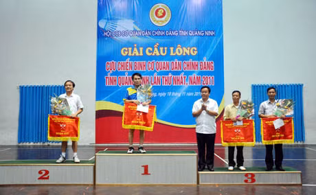 Đồng chí Vũ Công Lực, Phó Bí thư Đảng ủy Cơ quan DCĐ trao giải cho các Đoàn đoàn đạt giải