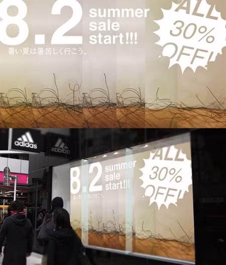 Quảng cáo của Adidas sử dụng nghệ thuật uốn lông chân.
