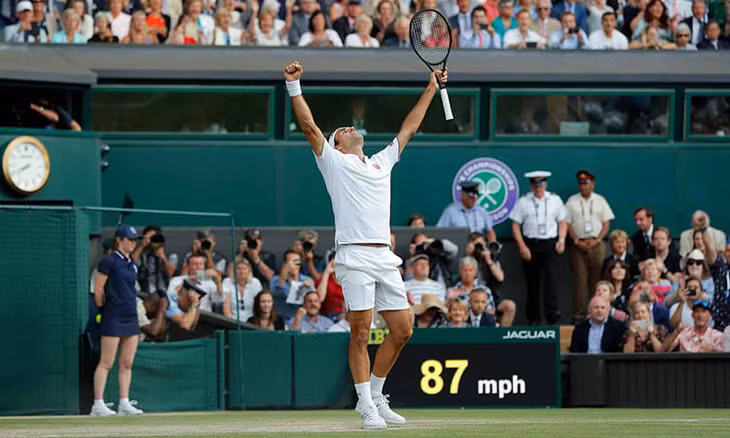 Niềm vui chiến thắng của Federer. Ảnh: AFP.
