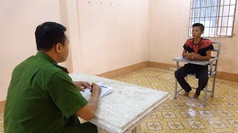 Đối tượng Nguyễn Quang Đại tại cơ quan điều tra.
