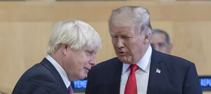 Ông Boris Johnson và Tổng thống Trump trong một cuộc gặp. Ảnh: Polictics Home.