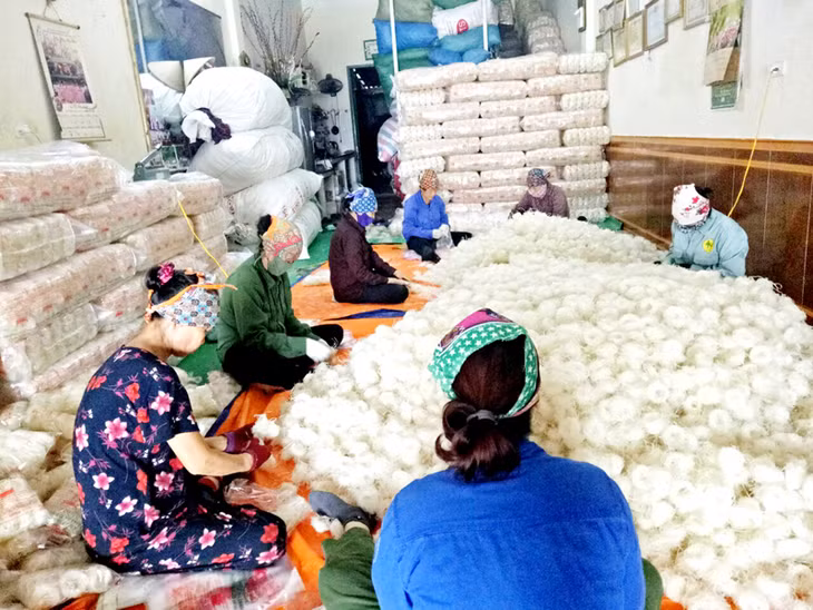 Mô hình sản xuất mỳ sợi của gia đình bà Phạm Thúy Kiều, phường Trưng Vương, TP Uông Bí cho doanh thu 250-300 triệu đồng/năm.