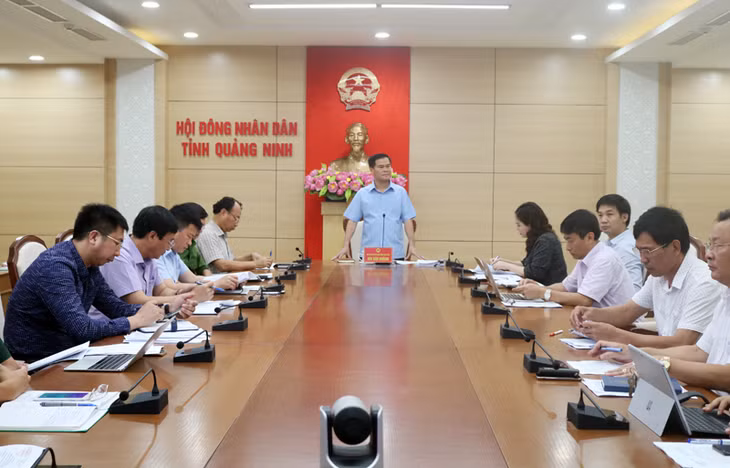 Phó Chủ tịch UBND tỉnh Bùi Văn Khắng phát biểu kết luận cuộc họp.