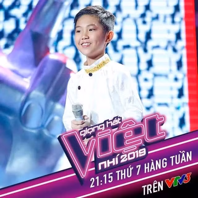 Trần Hiểu Minh trong chương trình "The Voice Kids - Giọng hát Việt nhí 2019". Ảnh do gia đình cung cấp