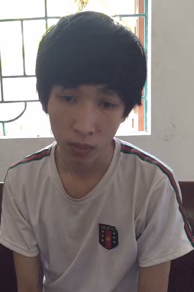 Đối tượng Tuấn tại cơ quan điều tra.