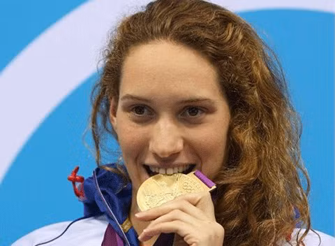 Camille Muffat và tấm HCV 400m bơi tự do nữ.