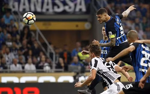 Icardi gỡ hòa. Ảnh: AP.
