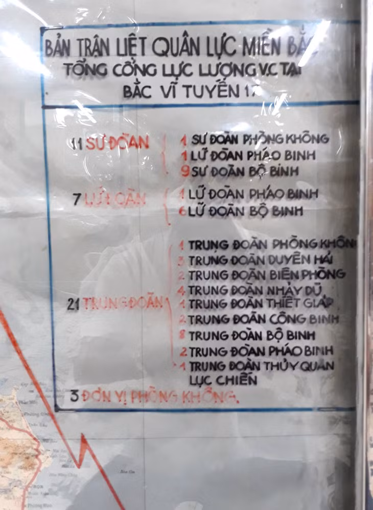Biểu thống kê lực lượng quân đội Việt Nam Dân chủ cộng hoà (chính quyền Sài Gòn gọi là lực lượng Việt Cộng)
