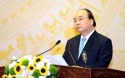 Thủ tướng Nguyễn Xuân Phúc tại Hội nghị trực tuyến toàn quốc về giải pháp tổng thể thúc đẩy xuất khẩu.