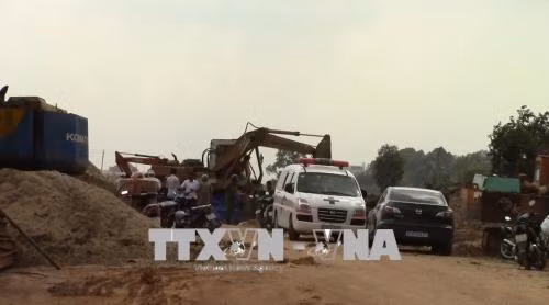 Hiện trường vụ tai nạn.