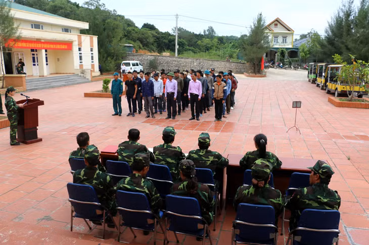 Xã Đồng Tiến thực hành tập trung quân nhân dự bị.