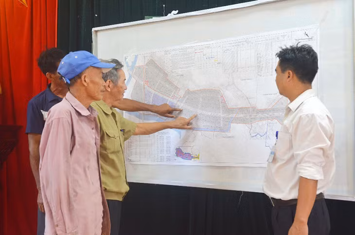 Phương án bồi thường GPMB được niêm yết công khai tại UBND xã Sông Khoai