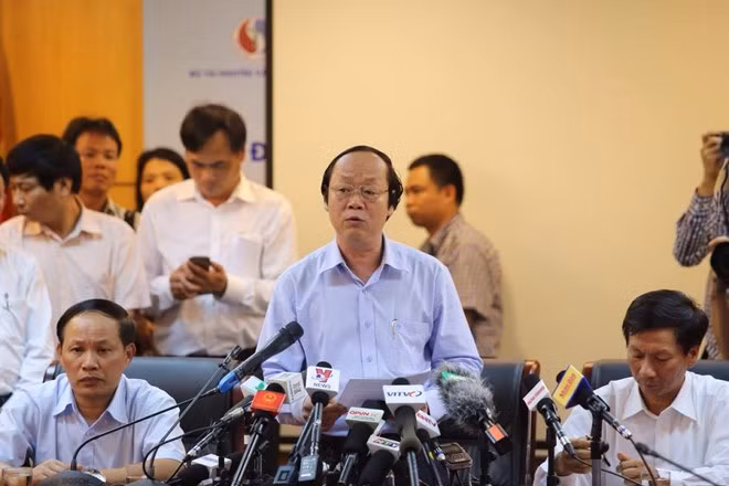  Thứ trưởng Bộ Tài nguyên và Môi trường Võ Tuấn Nhân tại buổi họp báo (Ảnh: Lê Minh Sơn)