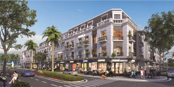 Phối cảnh khu shophouse của dự án