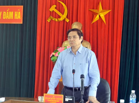 Bí thư Tỉnh ủy Phạm Minh Chính kết luận buổi làm việc