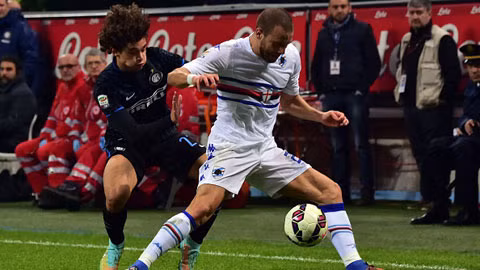 Sampdoria (phải) sẽ bỏ túi 3 điểm trước đối thủ đang sa sút Inter