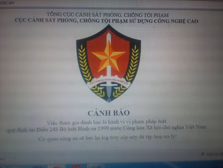 Các trang mạng cá độ đã bị Bộ Công an triệt phá và cảnh báo khi có người truy cập hiện nay.