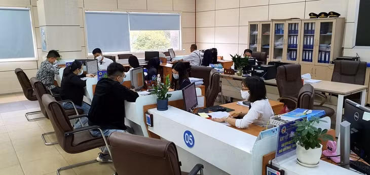 Doanh nghiệp làm thủ tục hải quan tại Chi cục Hải quan cửa khẩu Móng Cái. Ảnh; Hoàng Nga