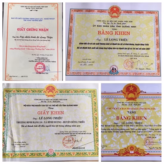 Một số phần thưởng của CCB Lê Long Triệu.