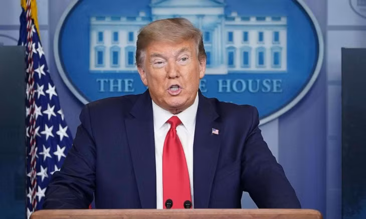 Tổng thống Mỹ Donald Trump trong buổi họp báo tại Nhà Trắng hôm 20/4. Ảnh: ABC News.