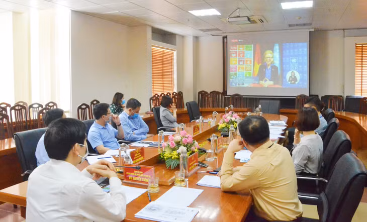 Quảng cảnh hội nghị công bố chỉ số PAPI 2019 tại điểm cầu trực tuyến tỉnh Quảng Ninh.