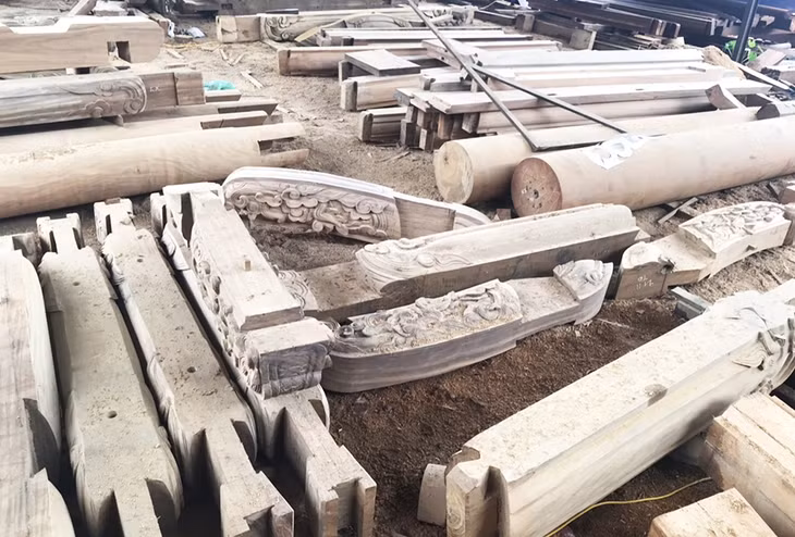 Phần lớn nguyên vật liệu xây dựng đình Bắc Mã đều là chất liệu gỗ.