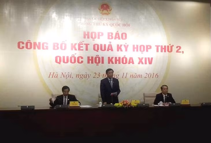 Văn phòng Quốc hội Họp báo thông báo về kết quả kỳ họp thứ 2 Quốc hội khóa XIV (Ảnh: MH)