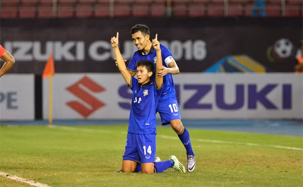 Masuk (số 14) ghi bàn ở trận thứ hai liên tiếp. Ảnh: Twitter/AFF Suzuki Cup.