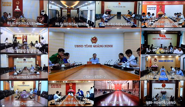 Các địa phương tham gia họp trực tuyến.