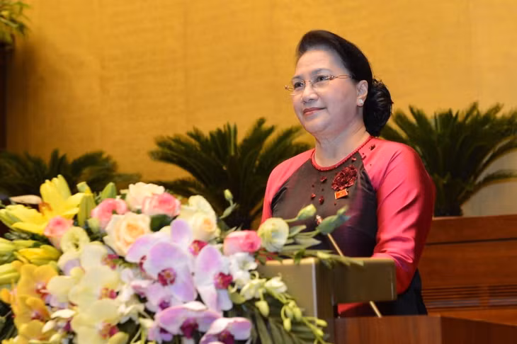 Chủ tịch Quốc hội Nguyễn Thị Kim Ngân phát biểu khai mạc kỳ họp thứ 8, Quốc hội khóa XIV - Ảnh: VGP/Nhật Bắc