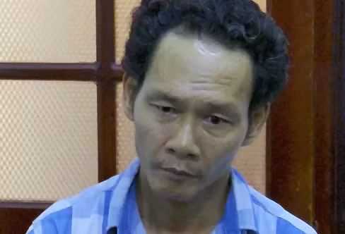 Phạm Phi Đời tại cơ quan công an. Ảnh: An Bình.