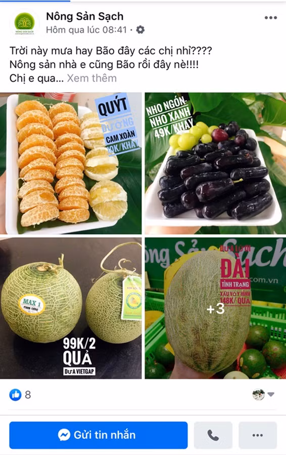 Đẩy mạnh quảng cáo sản phẩm trên các trang mạng xã hội đã giúp cho các cửa hàng Nông sản sạch ở TP Hạ Long tiếp cận được rất nhiều khách hàng.