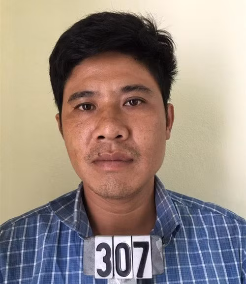 Đối tượng Giang tại cơ quan điều tra.