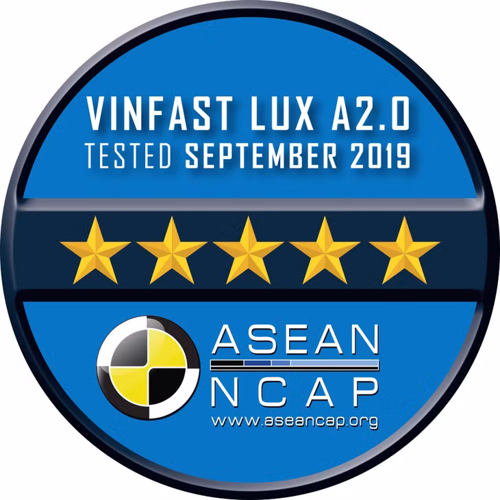  Chứng chỉ an toàn ASEAN NCAP 5 sao dành cho hai mẫu xe Lux SA2.0 và Lux A2.0 của VinFast.