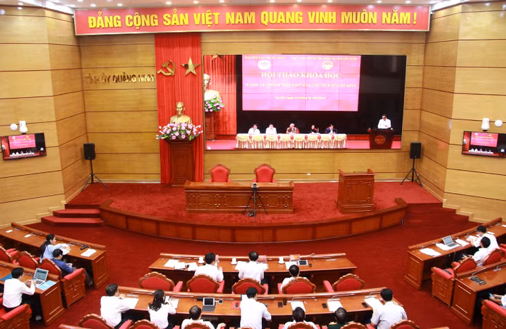 Quang cảnh Hội thảo tại điểm cầu trực tuyến Quảng Ninh.