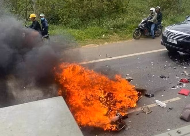 Hiện trường vụ tai nạn.