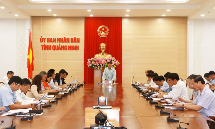 Đồng chí Nguyễn Văn Thắng, Phó Bí thư Tỉnh ủy, Chủ tịch UBND tỉnh, chủ trì cuộc họp.