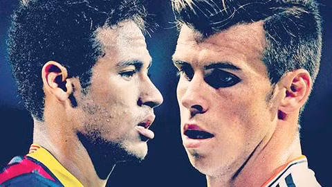 Gareth Bale đang có phong độ tốt hơn hẳn Neymar (ảnh trái)
