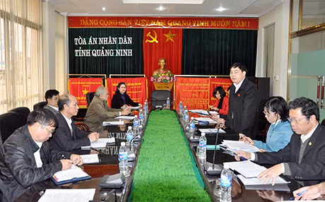 Đoàn giám sát Ban Pháp chế, HĐND tỉnh làm việc với TAND tỉnh về công tác xét xử trong năm 2013.