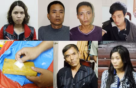 Một số đối tượng bị bắt giữ và tang vật một vụ án.