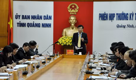 Đồng chí Nguyễn Văn Đọc, Phó Bí thư Tỉnh uỷ, Chủ tịch UBND tỉnh phát biểu kết luận cuộc họp.