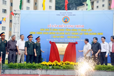 Khánh thành, gắn biển công trình 50 năm ngày thành lập tỉnh cho Khu nhà nghỉ công nhân Tổng Công ty Đông Bắc tại phường Quang Hanh (TP Cẩm Phả).