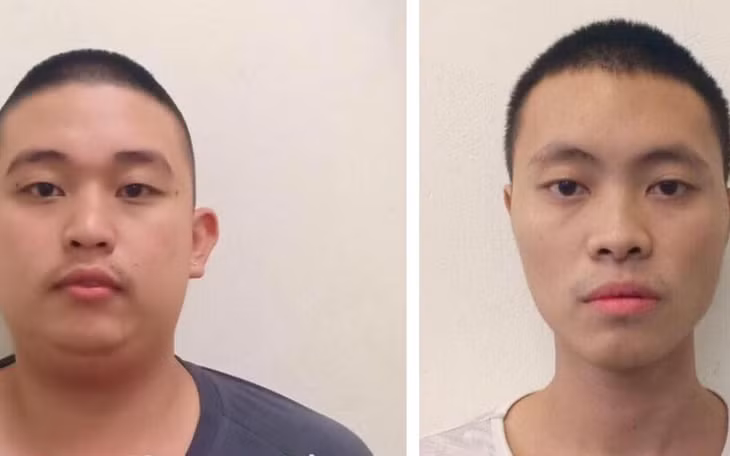 Hai đối tượng Thọ và Anh tại cơ quan điều tra.